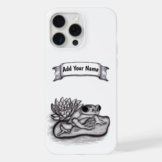 蓮の花でフロギーあなたの名前を追加 iPhoneケース (裏面)