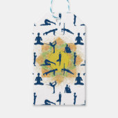 蓮の花でヨガポーズするスケッチ ギフトタグ (正面)