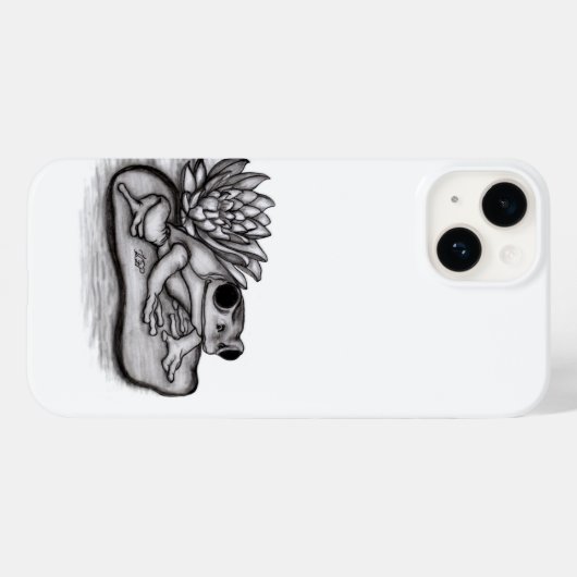 蓮の花で曇った Case-Mate iPhoneケース (裏面 (横))