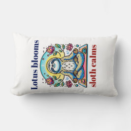 蓮の花で静かなナマケモノの瞑想 ランバークッション