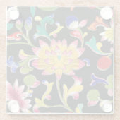 蓮の花とつる植物 ガラスコースター (裏面)