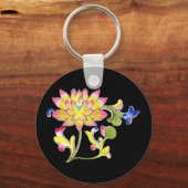 蓮の花とつる植物 キーホルダー (裏面)
