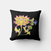 蓮の花とつる植物 クッション (正面)