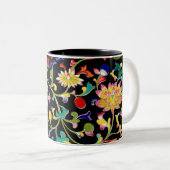 蓮の花とつる植物 ツートーンマグカップ (正面右)