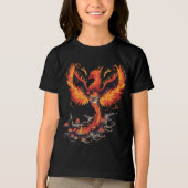 蓮の花とともに昇る炎の鳳凰 トライブレンドTシャツ (正面)