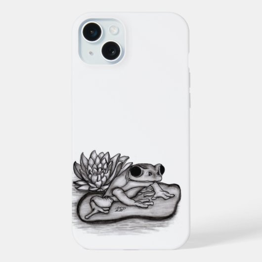 蓮の花とカエル iPhoneケース (裏面)