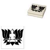 蓮の花と仏陀 ラバースタンプ (押印)