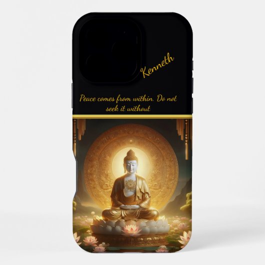 蓮の花と仏陀 iPhoneケース (裏面)