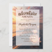 蓮の花と夕焼けのオーシャン引退パーティー 招待状 (正面)