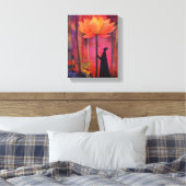 蓮の花と天使 キャンバスプリント (インサイチュ (寝室))