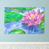 蓮の花と緑 キャンバスプリント (インサイチュ (ウッドフロア))