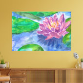 蓮の花と緑 キャンバスプリント (インサイチュ (リビング))