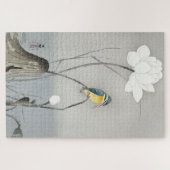 蓮の花と翡翠の鳥の図 ジグソーパズル (横)