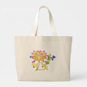 蓮の花と蔓 ラージトートバッグ (裏面)