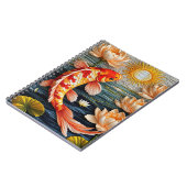 🐟 蓮の花と鯉の日本風禅アート ノートブック (左側)