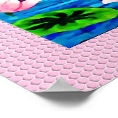 蓮の花に座るサラスワティ ポスター (角)