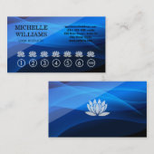 蓮の花のアイコンYogaパンチカード ロイヤリティカード (正面/裏面)