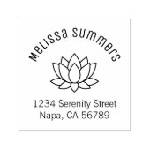 蓮の花のアーチ型の住所 セルフインキングスタンプ (デザイン)