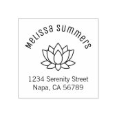 蓮の花のアーチ型の住所 ラバースタンプ (インプリント)