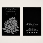 蓮の花のイヤリング+ネックレス+ジュエリー陳列用カード (正面&裏面)