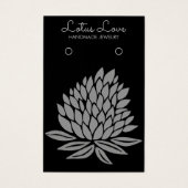 蓮の花のイヤリング+ネックレス+ジュエリー陳列用カード (正面)