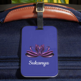 蓮の花のオーダーメイド ラゲッジタグ