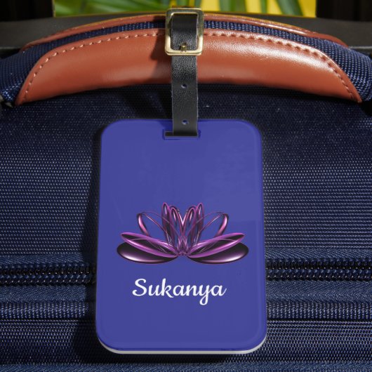 蓮の花のオーダーメイド ラゲッジタグ (正面インサイチュ2)