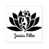 蓮の花のカスタム署名 セルフインキングスタンプ (デザイン)