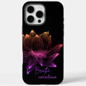 蓮の花のカラフルラインアートブラックデザイン Case-Mate iPhoneケース (裏面)