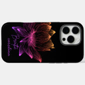 蓮の花のカラフルラインアートブラックデザイン Case-Mate iPhoneケース (裏面 (横))