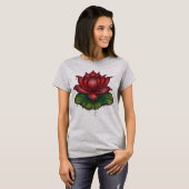 蓮の花のクレヨンスタイル 女性用 Tシャツ (正面フル)