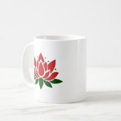 蓮の花のテキストによる肯定文 コーヒーマグカップ (正面左)