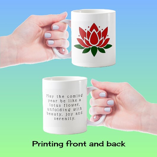 蓮の花のテキストによる肯定文 コーヒーマグカップ