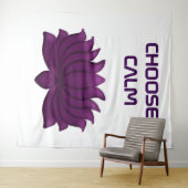 蓮の花のデザイン「Calm(穏やかさ)を選ぶ」 タペストリー (インサイチュ(横))