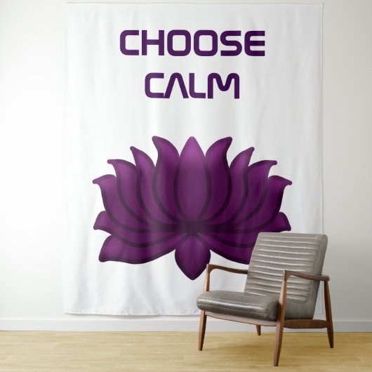 蓮の花のデザイン「Calm(穏やかさ)を選ぶ」 タペストリー (インサイチュ)