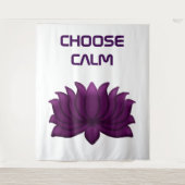 蓮の花のデザイン「Calm(穏やかさ)を選ぶ」 タペストリー (正面)
