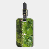 蓮の花のフィールド夏の庭 ラゲッジタグ (正面縦)