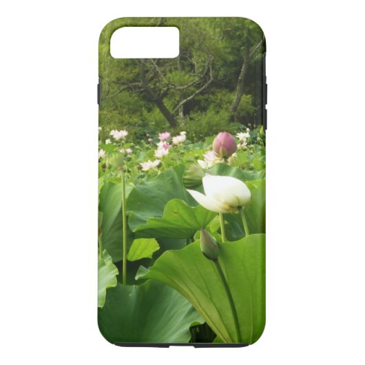 蓮の花のフィールド夏の庭 Case-Mate iPhoneケース (裏面)