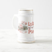 蓮の花のブーケ池 ビールジョッキ (正面左)