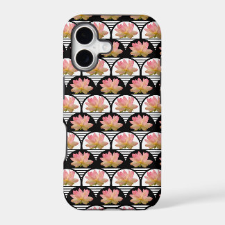 蓮の花のレトロプリント