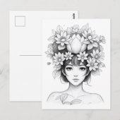 蓮の花の乙女 ポストカード (正面/裏面)