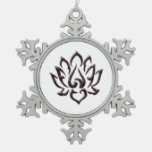 蓮の花の仏像パープルユニバースゼン スノーフレークピューターオーナメント (正面)