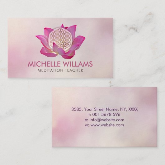 蓮の花の命の花 名刺 (正面/裏面)