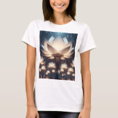 蓮の花の咲いた蓮離れの花 Tシャツ (正面)