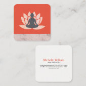蓮の花の座り霜降り スクエア名刺 (正面/裏面)