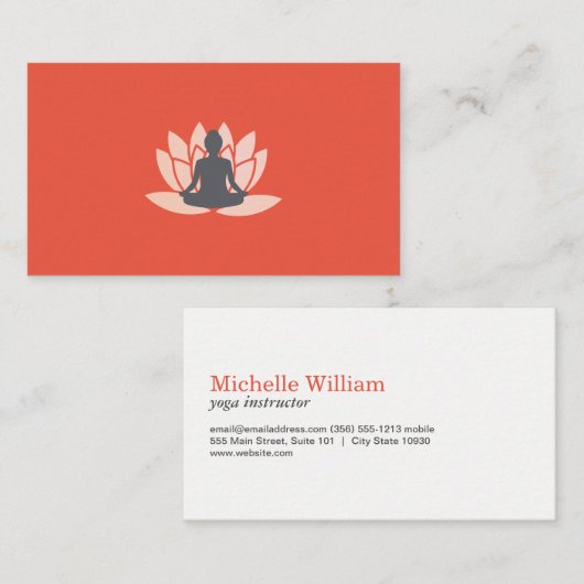 蓮の花の座り霜降り 名刺 (正面/裏面)