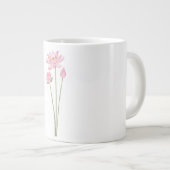 蓮の花の植物画コーヒーマグ ジャンボコーヒーマグカップ (正面右)