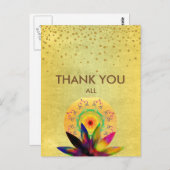 蓮の花の水の色ありがとうござ結婚う ポストカード (正面/裏面)