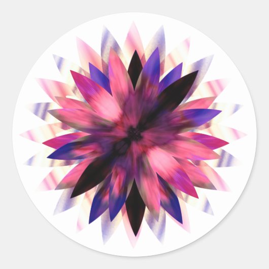 蓮の花の水の色のロゴヒーリングヨガ ラウンドシール (正面)