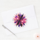 蓮の花の水の色のロゴヒーリングヨガ ラウンドシール (封筒)